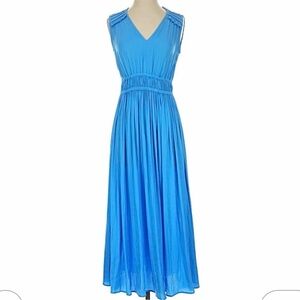 Joie Blue V-neck Pleated Dress